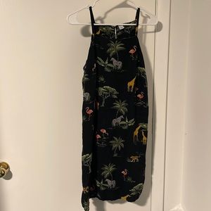 Old Navy Linen Style Safari Print Dress